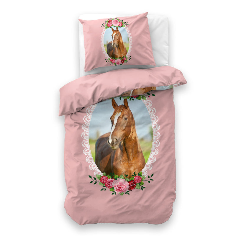 Little Monster Cute Horse rosa set copripiumino per bambini - 140 x 200/220