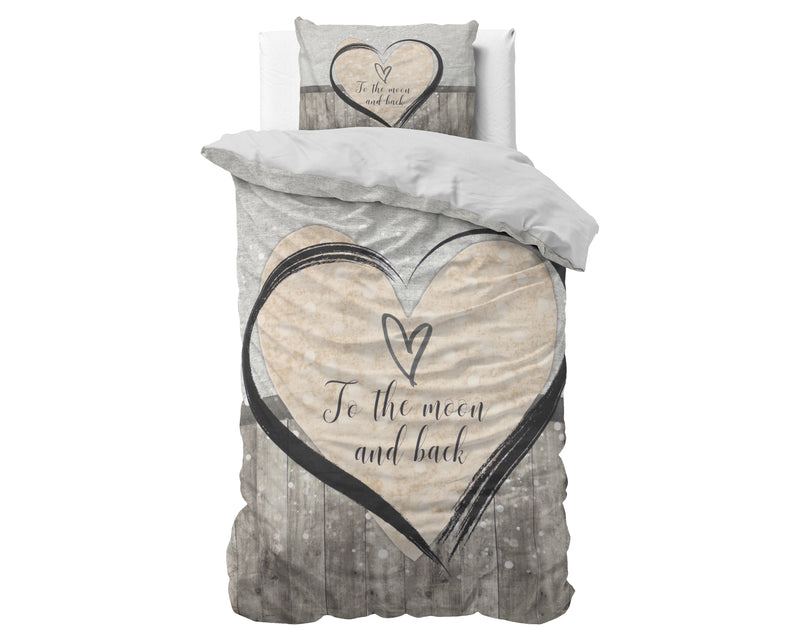 VUODEVAATTEET - Love To The Moon And Back 2 Harmaa Pussilakanasetti