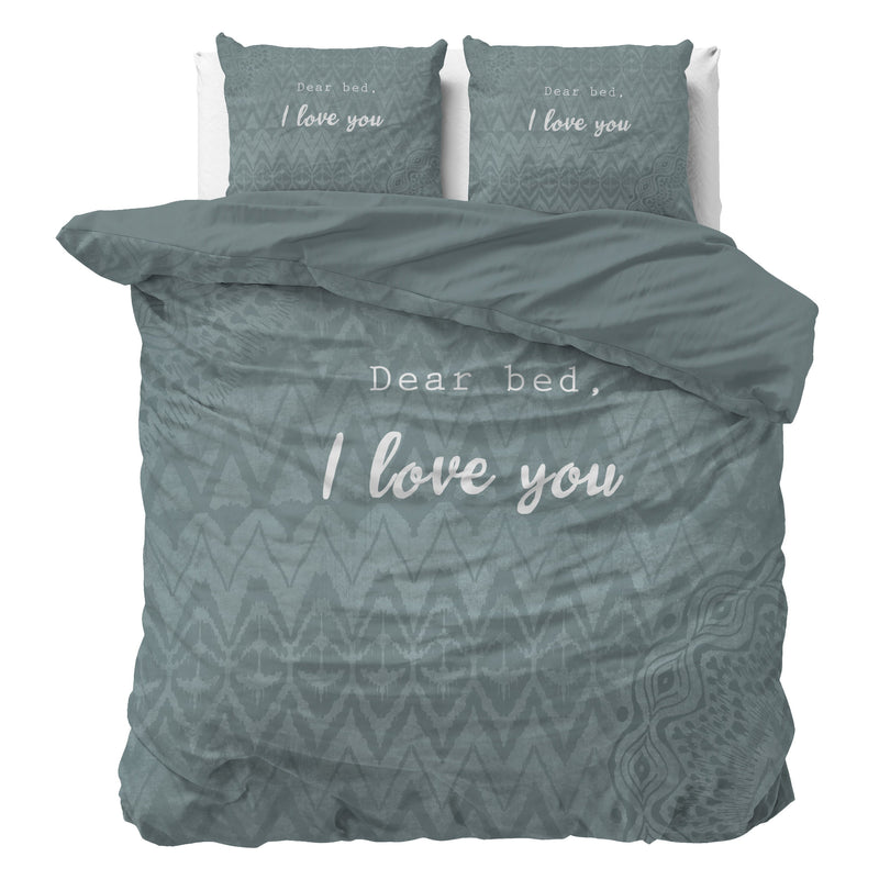 I Love Bed set copripiumino Green