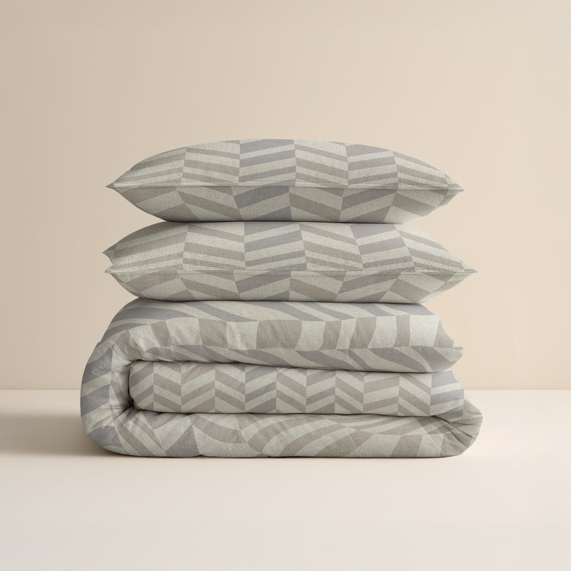 VUODEVAATTEET - Chevron Beige/hiekka Pussilakanasetti