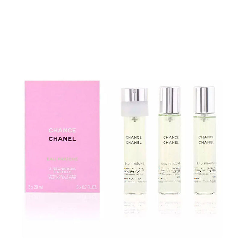 Chanel Chance eau fraiche eau de toilette twist & spray, 3 täyttöpakkausta, 3 x 20 ml. | Vuodevaatteet.fi