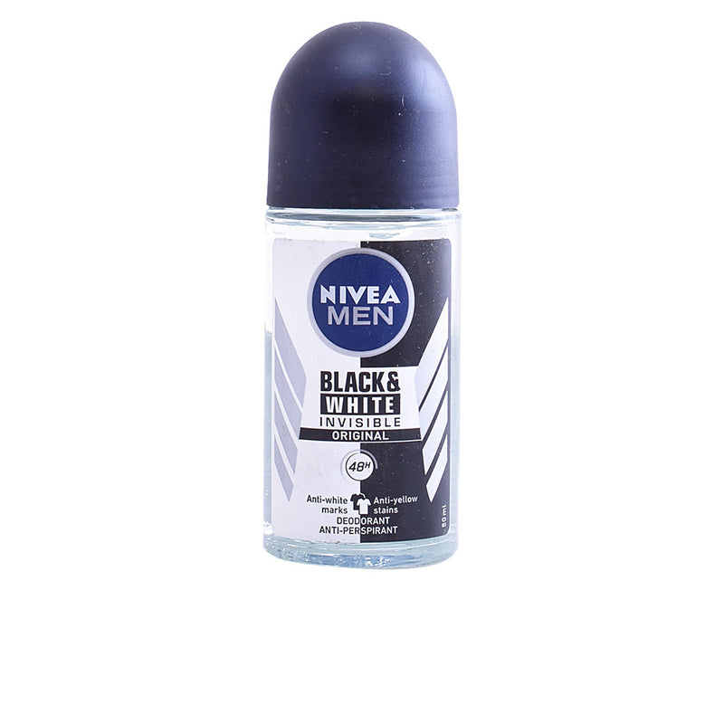 Nivea Men Black & White Invisible Deodorant Roll-On 50 Ml | Vuodevaatteet.fi