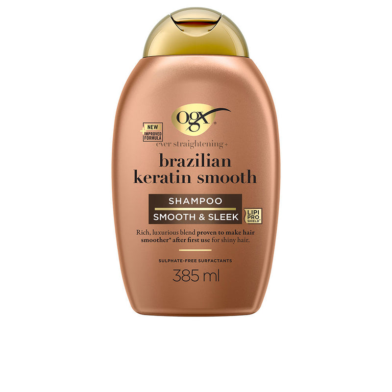 Ogx brazilian keratin shampoo, silottaa ja ravitsee, aaltoileville tai kiharille hiuksille 385 ml | Vuodevaatteet.fi