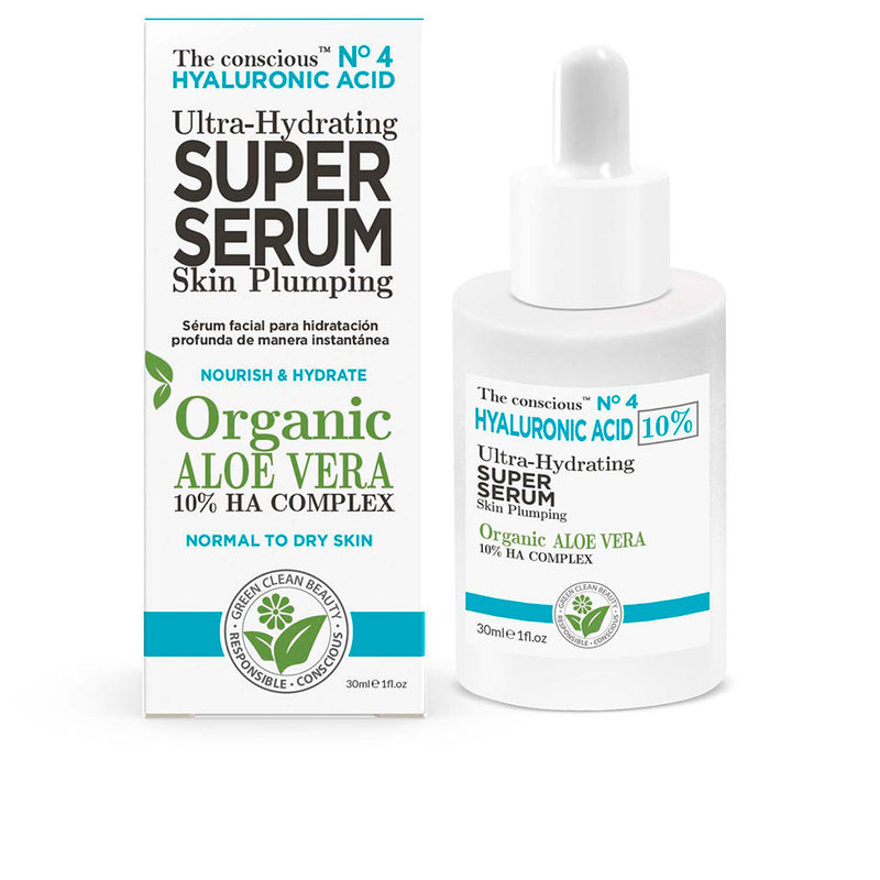 The Conscious Hyaluronic acid ultra-hydratoiva superseerumi, luomu aloe vera 30 ml | Vuodevaatteet.fi