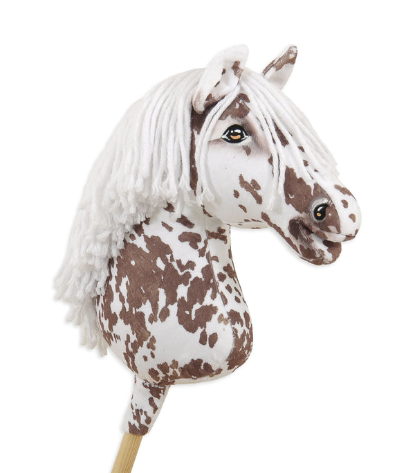 Premium Keppihevonen / Hobby Horse - Brown leopard with white A3
