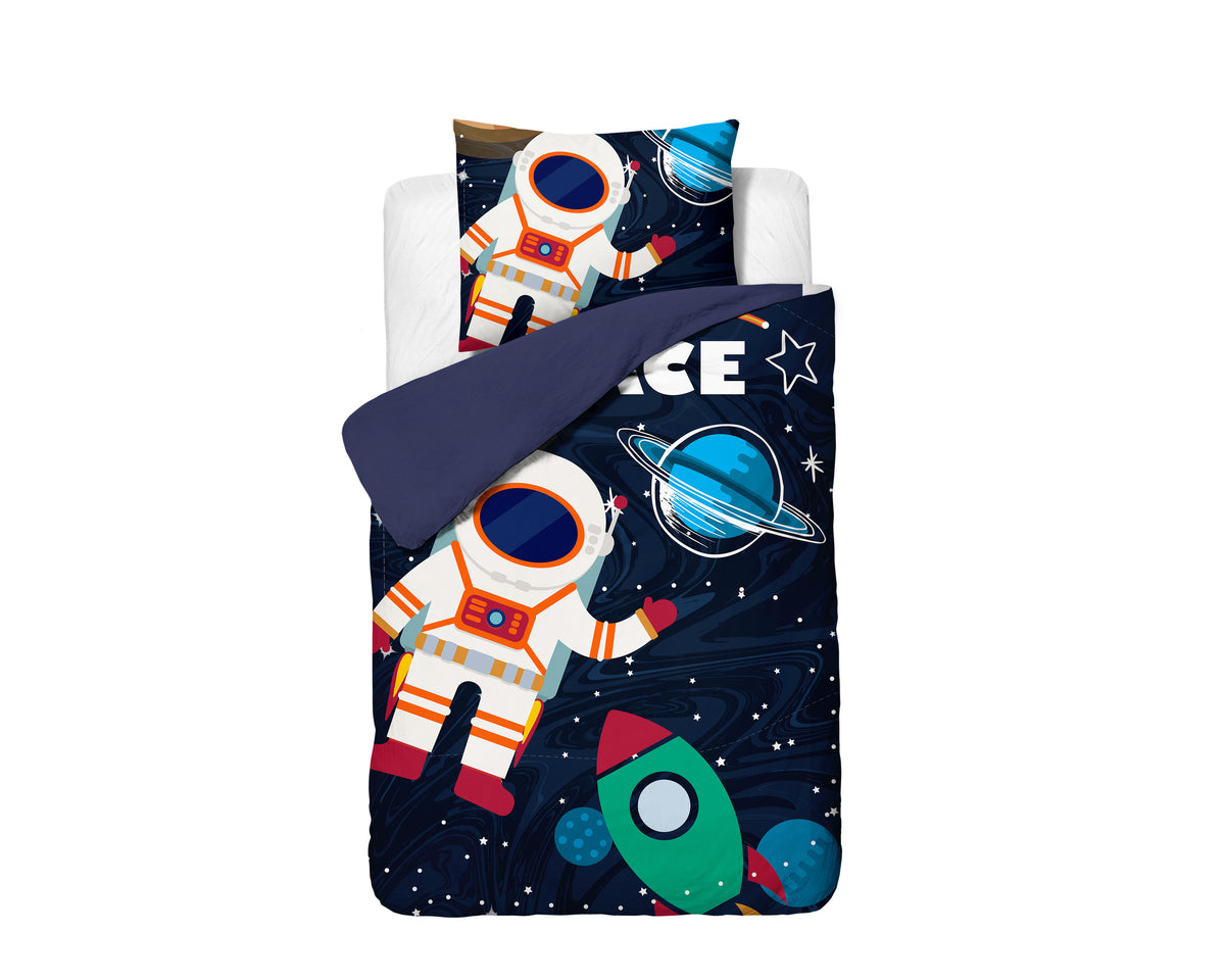 Juego de funda nórdica infantil Space man 2 Azul /220 — 140 x 200/220