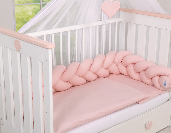 Bettumrandung geflochten – Pastell – Rosa