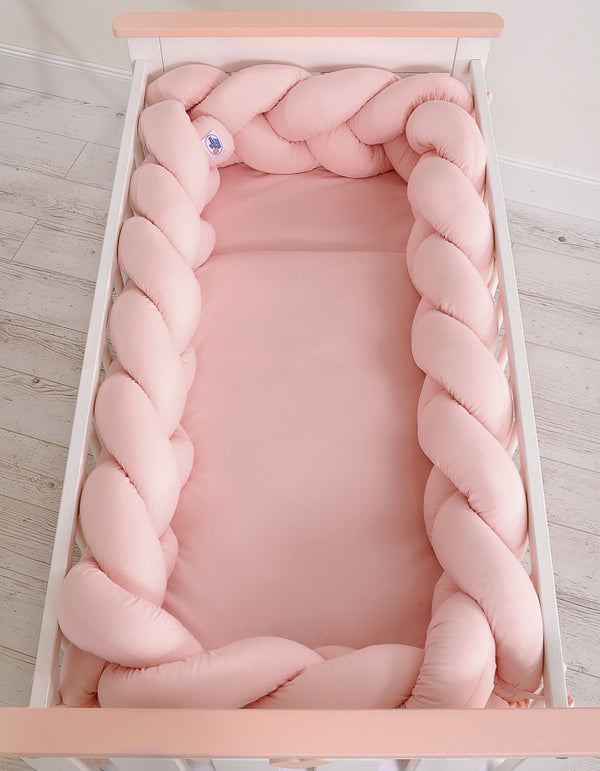 Bettgeflecht Stoßstange XXL - Pastellrosa