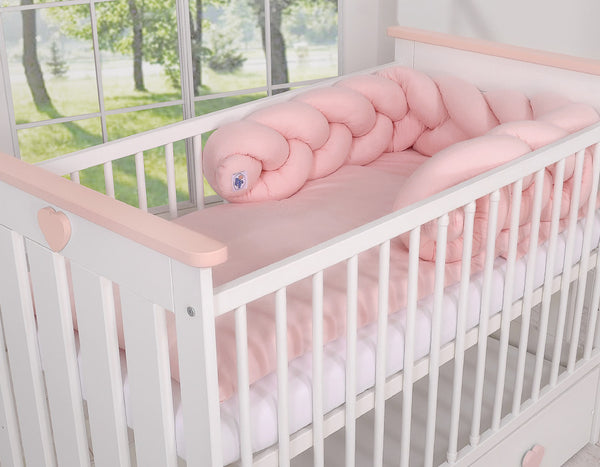 Bettumrandung geflochten – Pastell – Rosa