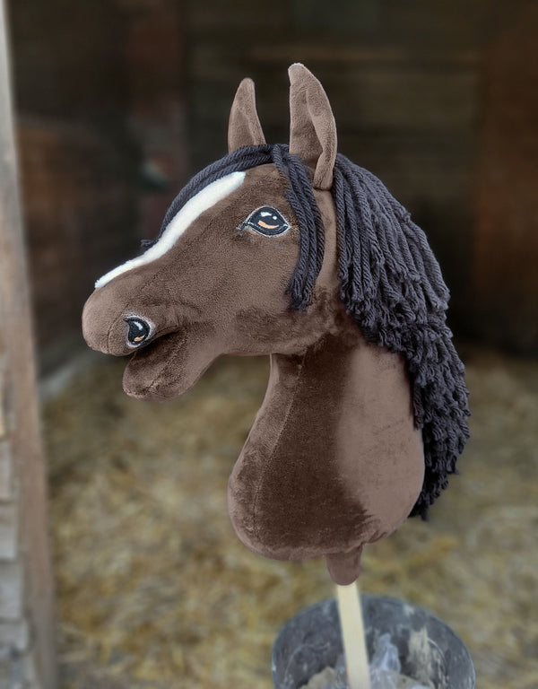 Premium Steckenpferd / Hobby Horse - Dark Bay A3