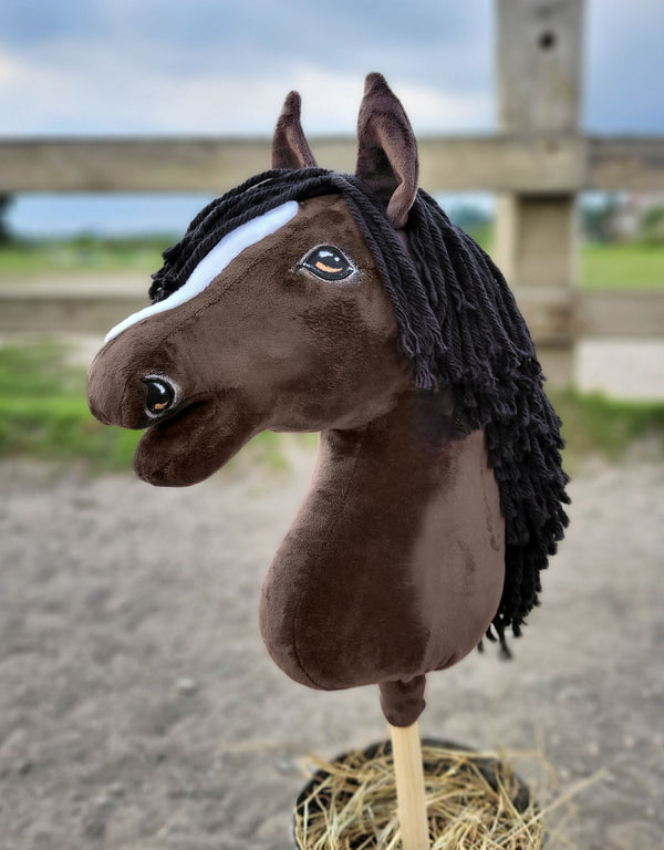 Premium Steckenpferd / Hobby Horse - Dark Bay A3