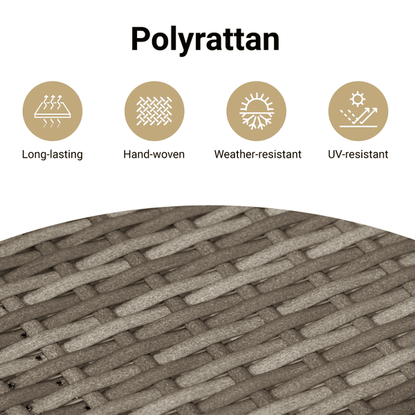 Gartentisch Geler Grau 180x90x75cm (Polyrattan und Akazienholz)
