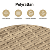 Beige Gartentisch Vincenza 70x70x25cm (Rattan und Akazienholz)