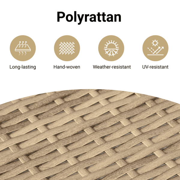 Beige puutarhan säilytyskaappi Calhoun 105x55x113cm (polyrottinki)