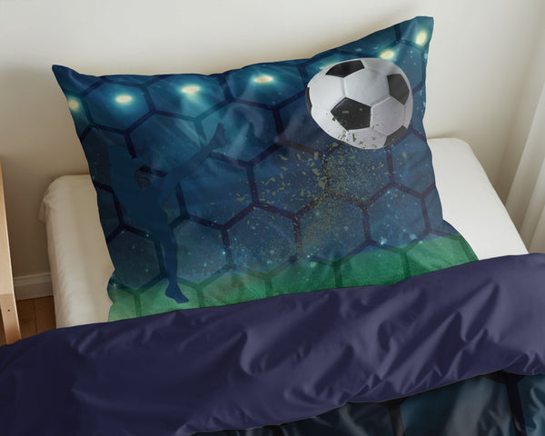 Kinder Bettwäsche-Set Live football Blau 140 x 200/220
