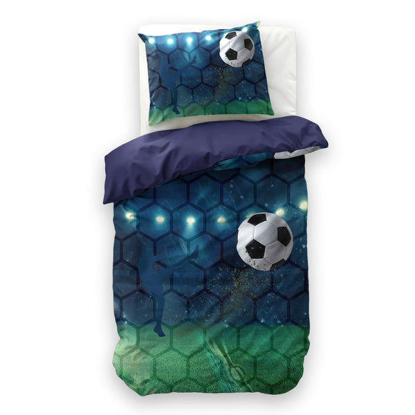 Kinder Bettwäsche-Set Live football Blau 140 x 200/220
