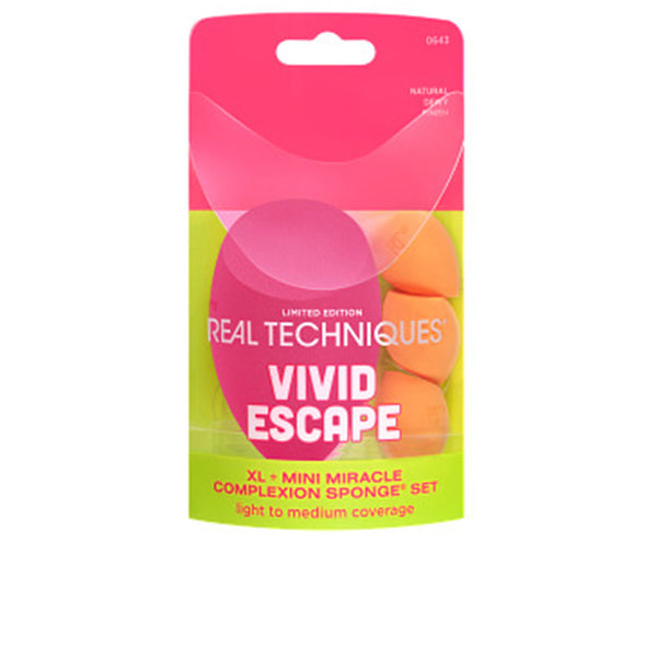Real Techniques - Vivid Escape Xl + Mini Miracle Complexion Sponge Case 4 pcs
