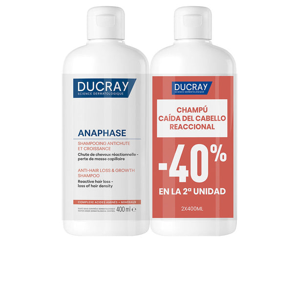 Ducray - Anaphase anti-hair loss and hair growth shampoo pack of 2 x 400 ml