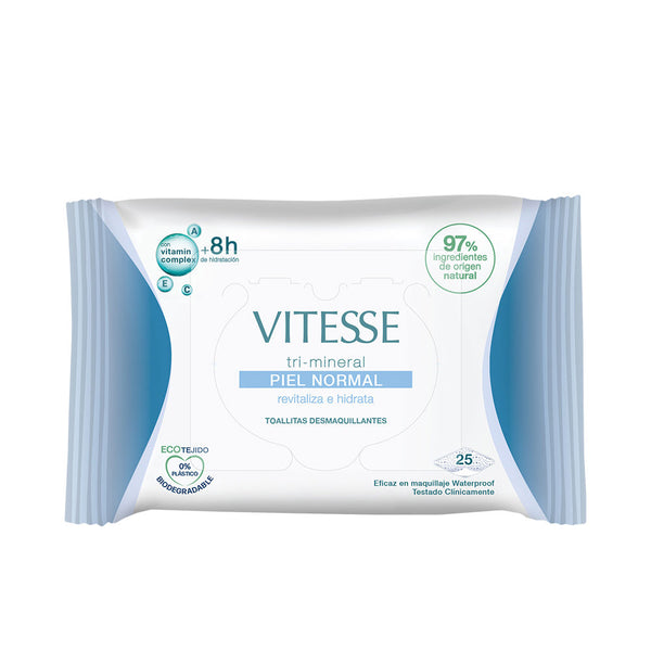 Vitesse - Tri-mineral Normal Skin makeup remover wipes 25 units