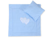 Babydecke 77x77cm und Kissen - Hearts blue checkered