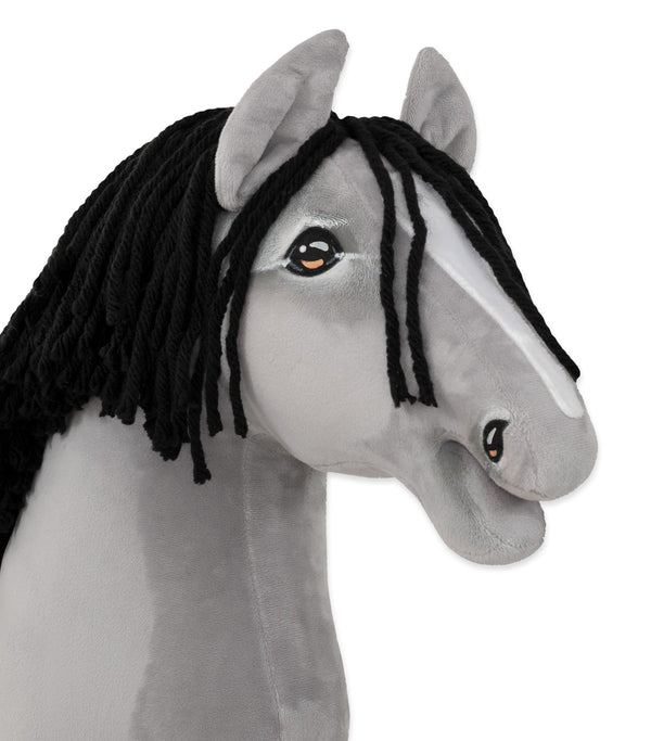Premium Steckenpferd / Hobby Horse - Graues Pferd 4 A3