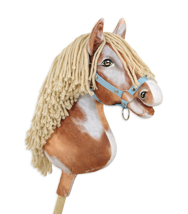 Premium Steckenpferd / Hobby Horse - Tobiano Braunfalbe Beige A3