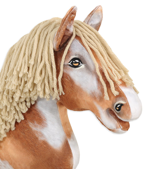 Premium Steckenpferd / Hobby Horse - Tobiano Braunfalbe Beige A3