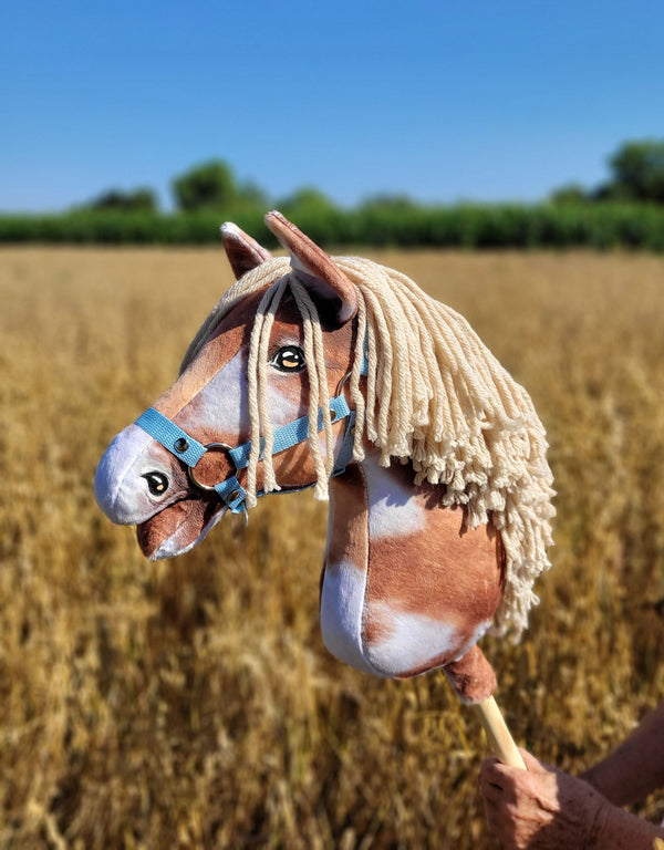 Premium Steckenpferd / Hobby Horse - Tobiano Braunfalbe Beige A3