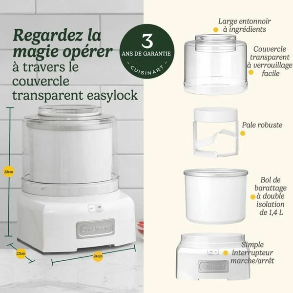 Cuisinart jäätelökone 1,4 L valkoinen