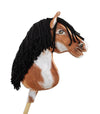 Premium Steckenpferd / Hobby Horse - Tobiano Rappe A3