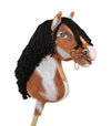 Premium Steckenpferd / Hobby Horse - Tobiano Rappe A3