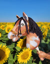 Premium Steckenpferd / Hobby Horse - Tobiano Rappe A3