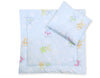 Babydecke 77x77cm und Kissen - Happy rabbits blue