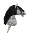 Premium Steckenpferd / Hobby Horse - Dapple Grey mit schwarzem A3