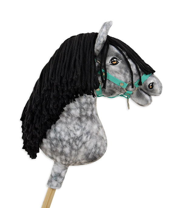 Premium Steckenpferd / Hobby Horse - Dapple Grey mit schwarzem A3