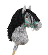 Premium Steckenpferd / Hobby Horse - Dapple Grey mit schwarzem A3