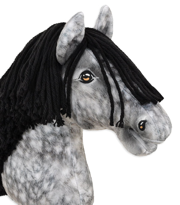Premium Steckenpferd / Hobby Horse - Dapple Grey mit schwarzem A3