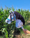 Premium Steckenpferd / Hobby Horse - Dapple Grey mit schwarzem A3