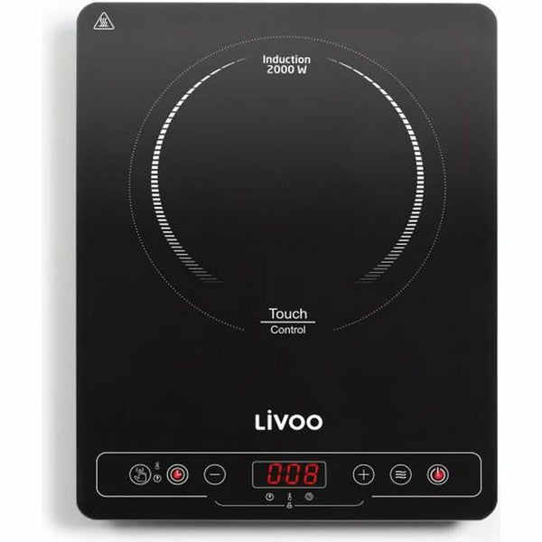 Livoo Elektroninen Keittolevy 2000 W Musta - Vuodevaatteet.fi