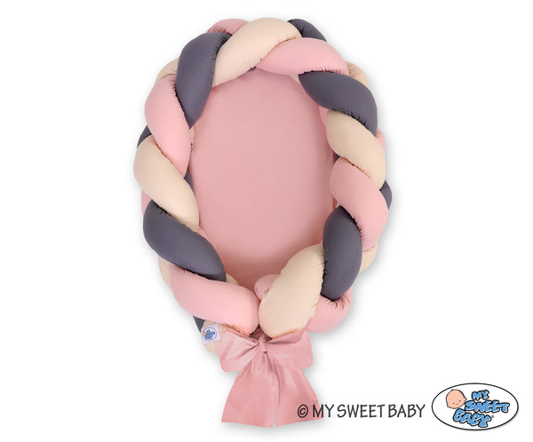 Nestchenschlange mit gepolstertem Rand – Rosa – Grau