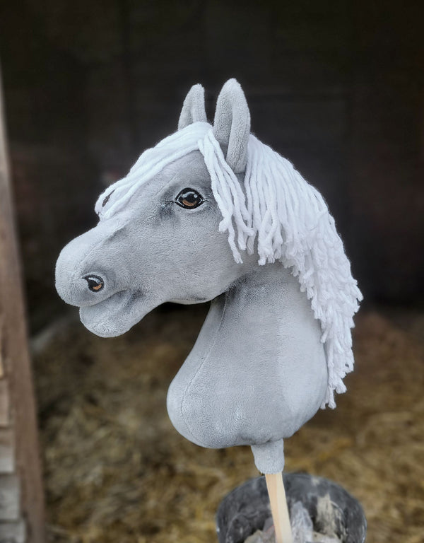 Premium Steckenpferd / Hobby Horse - Grau A3