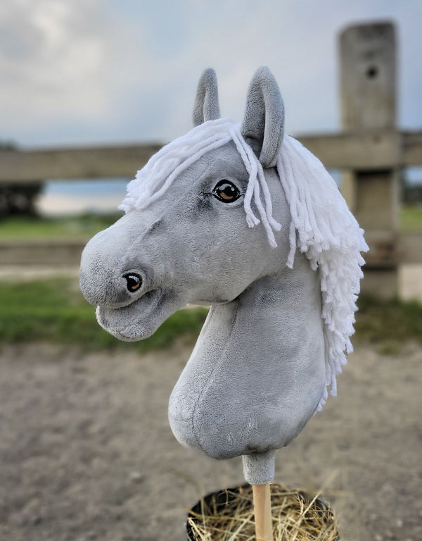Premium Steckenpferd / Hobby Horse - Grau A3