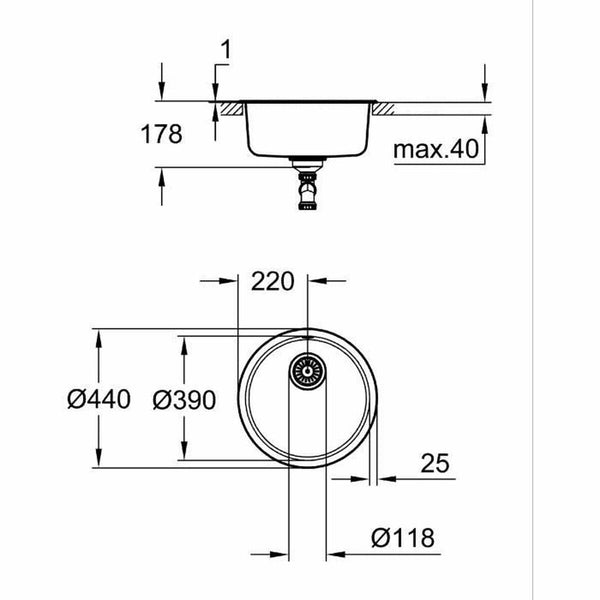 Grohe K200 Harmaa Pesuallas