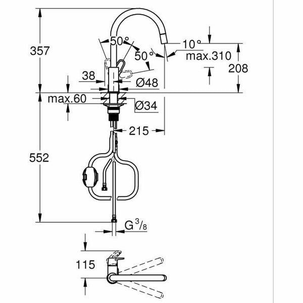 Grohe Start Flow C-muotoinen sekoitushana