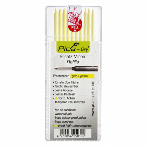Pica Dry lyijykynän lyijyt, keltainen, 10 kpl