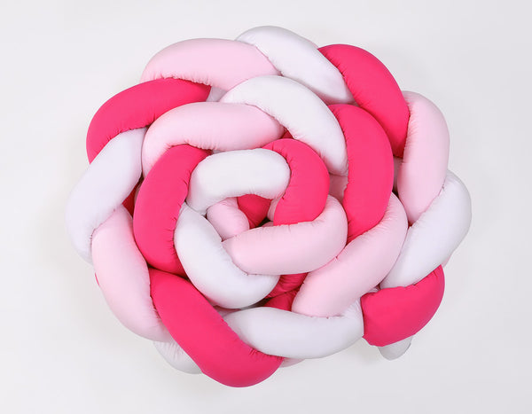 Geflochtener Kantenschutz XXL - Weiß - Rosa