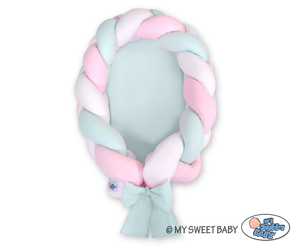 Schlafnest Zopf Bettschlange - Mint - Rosa