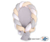 Schlafnest mit Zopf und Randeinfassung – Grau – Beige