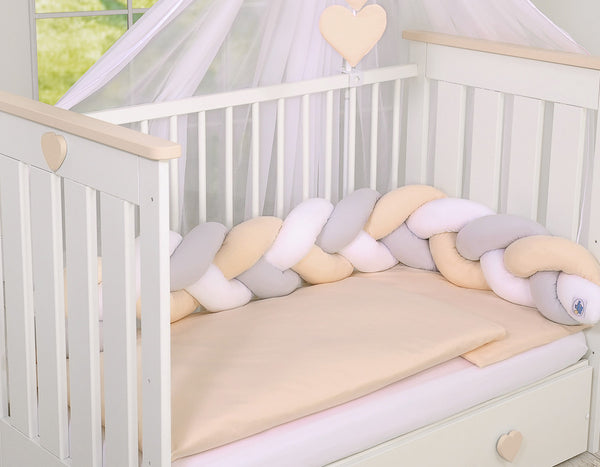 Geflochtene Bettumrandung - Grau - Beige