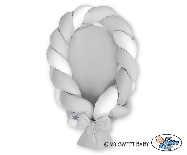 BabyNest Zopfumrandung - Weiß - Grau
